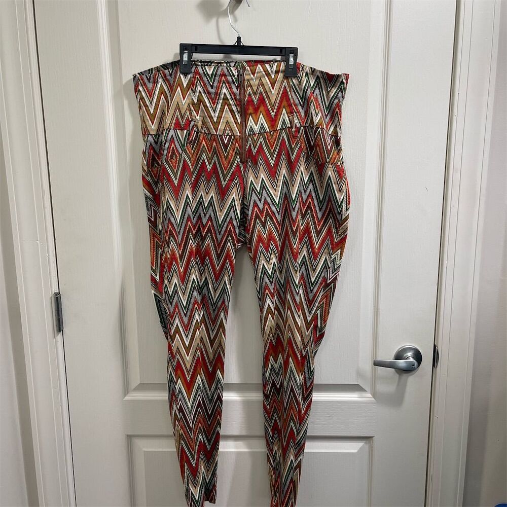 Space Girlz Women's Chevron Knit, Cotton Pants Multicolor Size 18 Casual (sku336